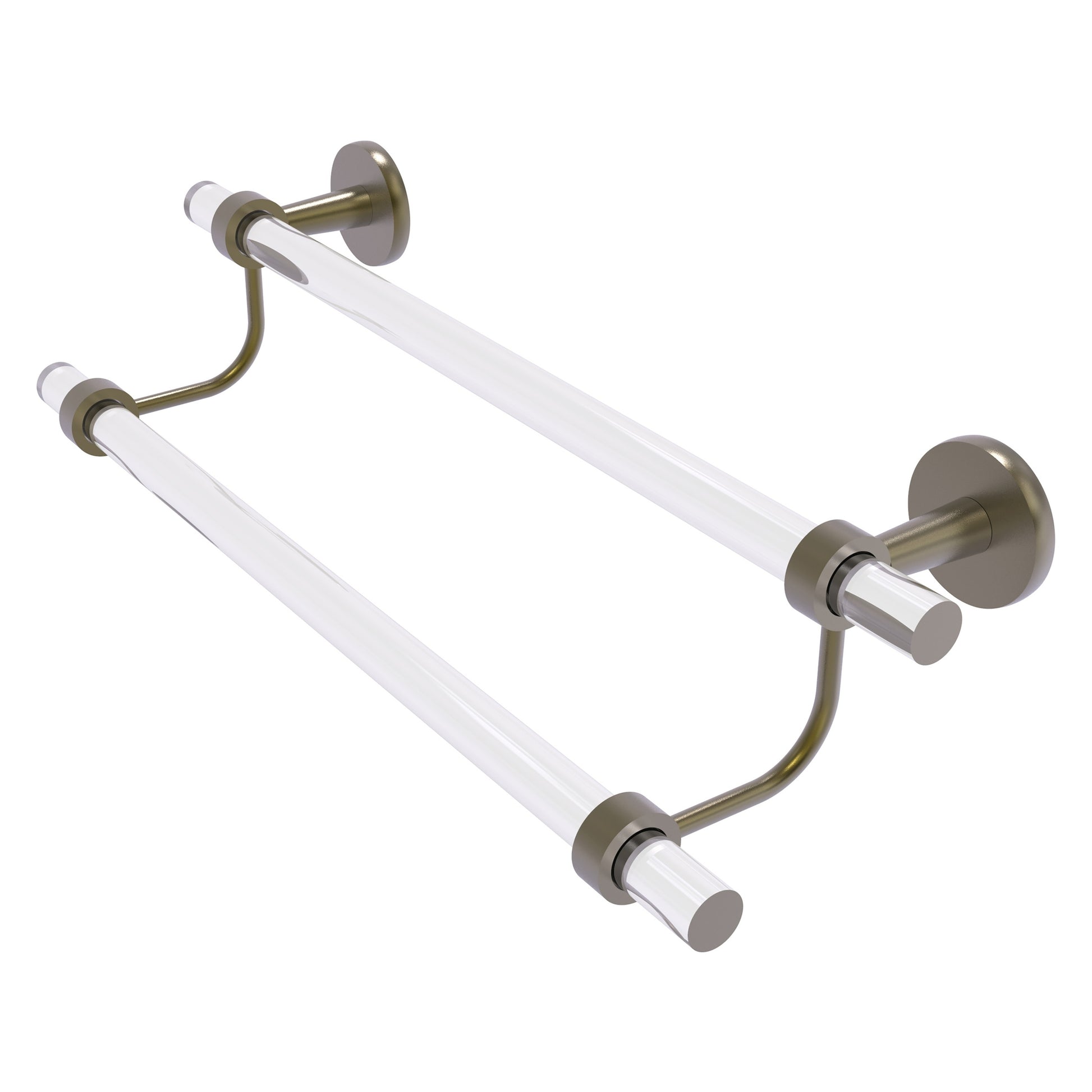Allied Brass Clearview 24-in double Antique Brass Wall mount Double Towel Bar