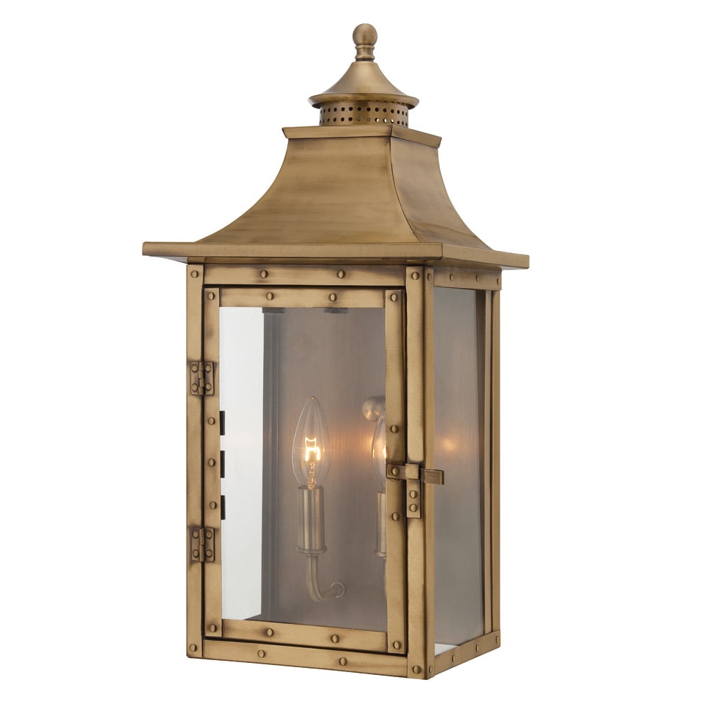 Acclaim Lighting St. Charles 2 -Light 19-in H Brass Hardwired Outdoor Wall Light