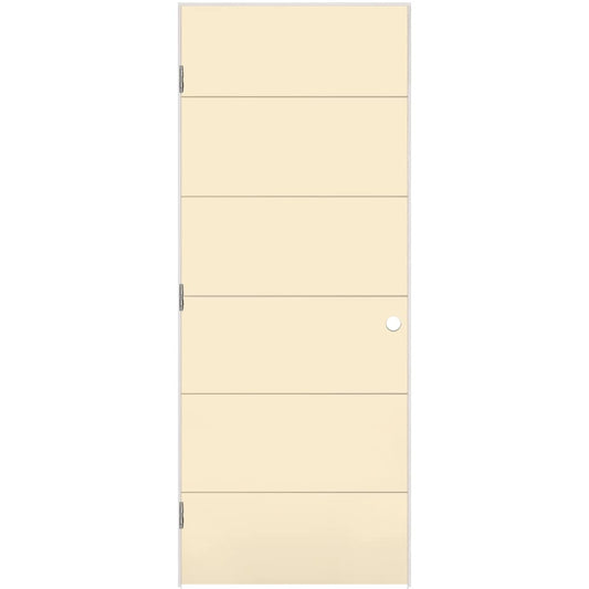 Masonite 36-in x 80-in Moonglow Hollow core Flush Right hand Smooth Prefinished Molded composite Flat Jamb Single Prehung Interior Door