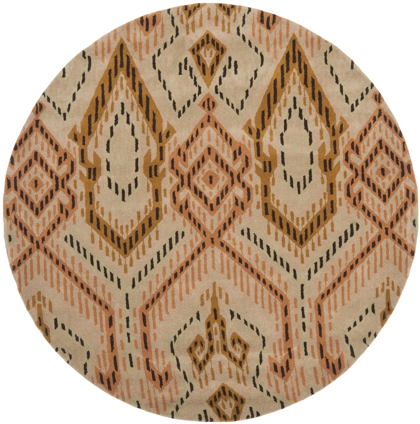 Safavieh Wyndham Corby 7 x 7 (ft) Tufted Wool Brown/Ivory Round Indoor Bohemian/Eclectic Area rug