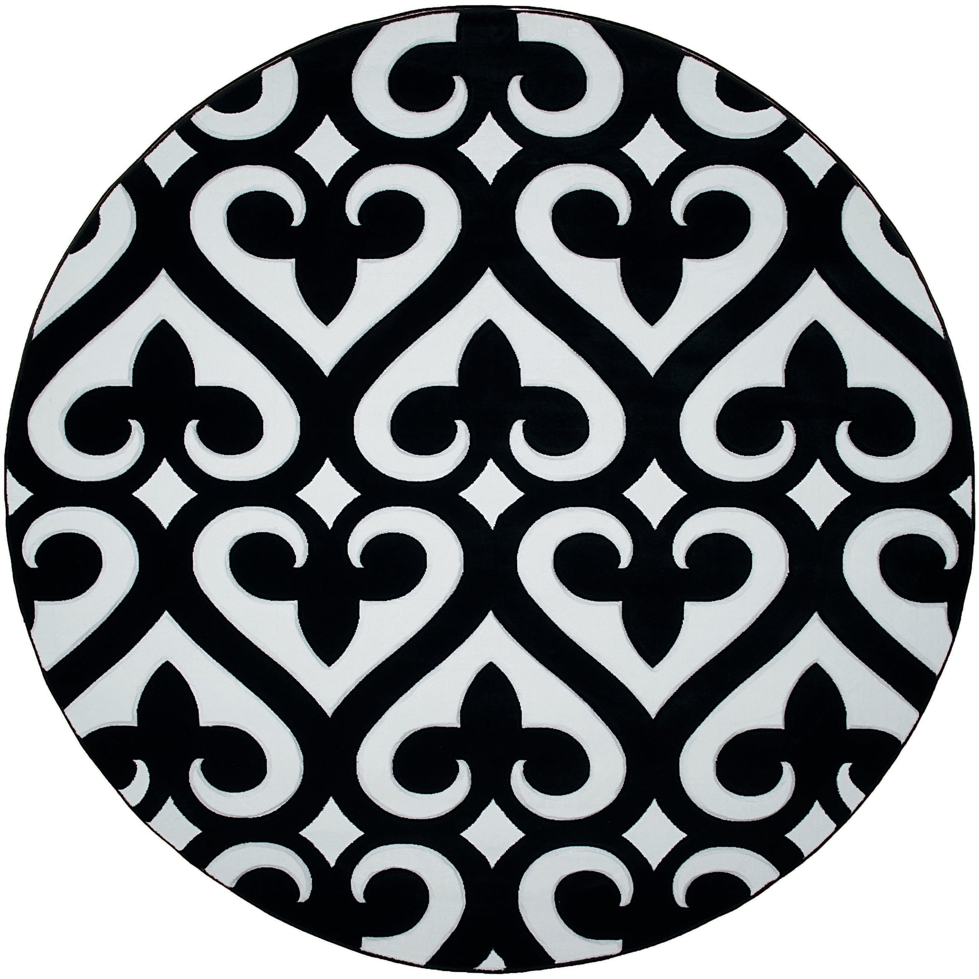United Weavers Of America Bristol 8 x 8 (ft) Black Round Indoor Geometric Area rug