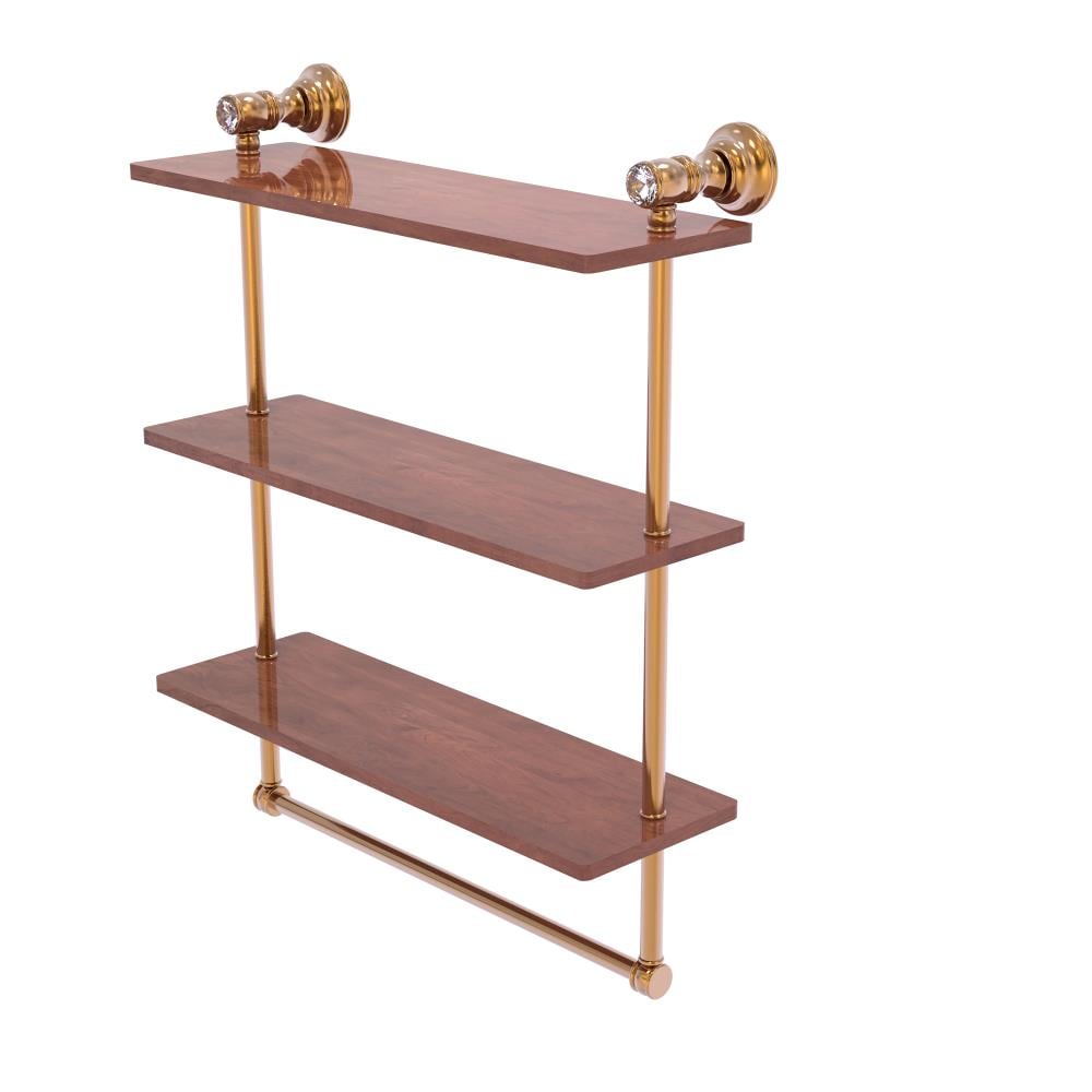Allied Brass Carolina Crystal Brushed Bronze 3 -Tier Wall mount Bathroom Shelf ( 16-in x 19.7-in x 5-in )