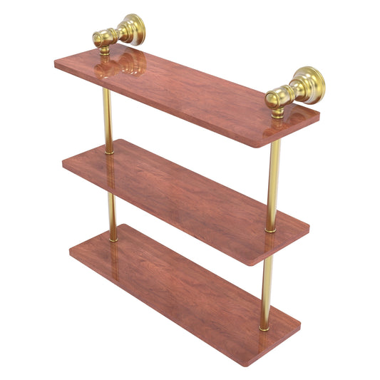 Allied Brass Carolina Satin Brass 3 -Tier Wall mount Corner Bathroom Shelf ( 16-in x 16-in x 5-in )