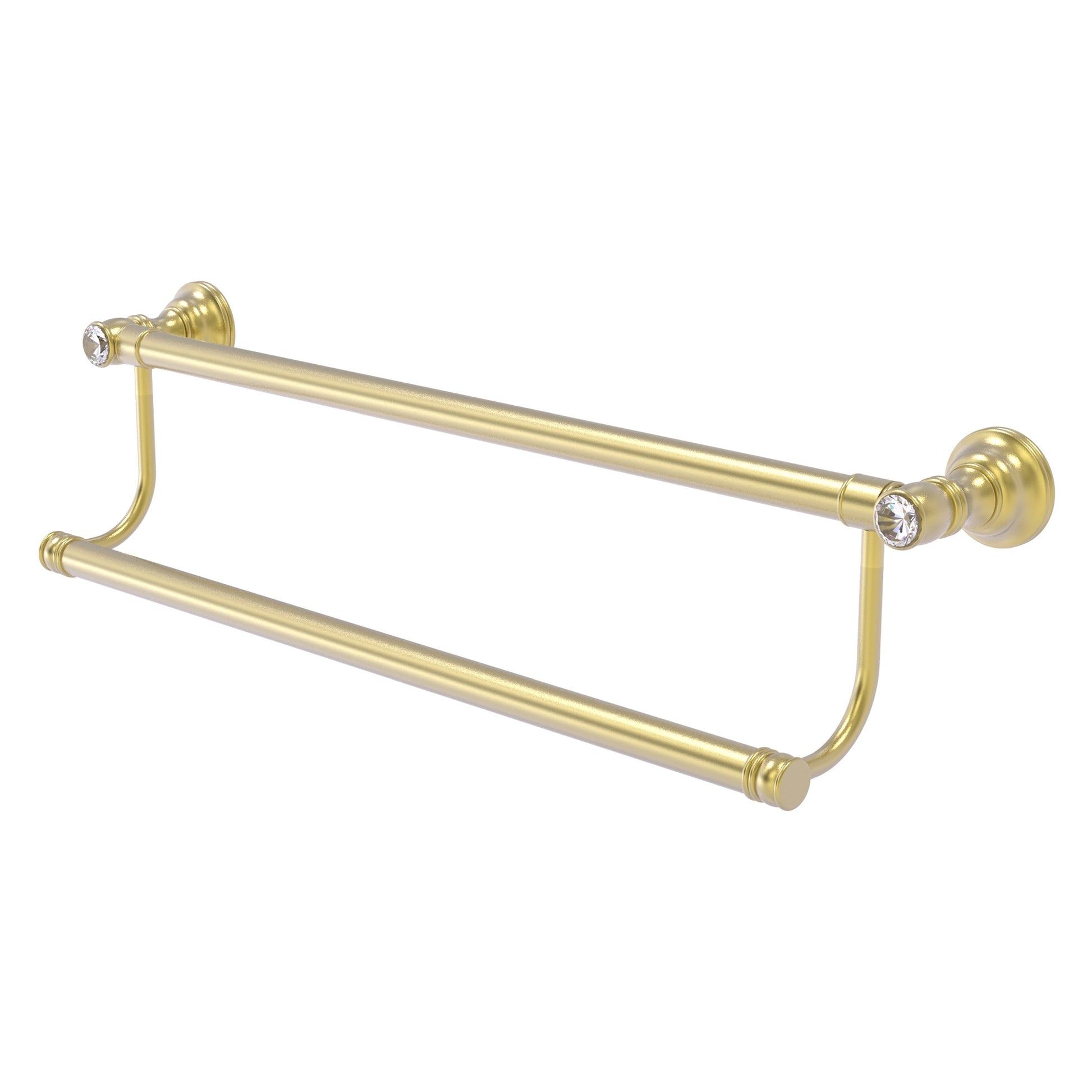 Allied Brass Carolina Crystal 24-in double Satin Brass Wall mount Double Towel Bar
