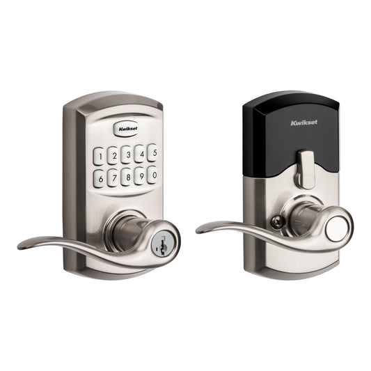 Kwikset SmartCode 917 Satin Nickel Electronic Handle Smartkey with Keypad 917TNL 15 SMT