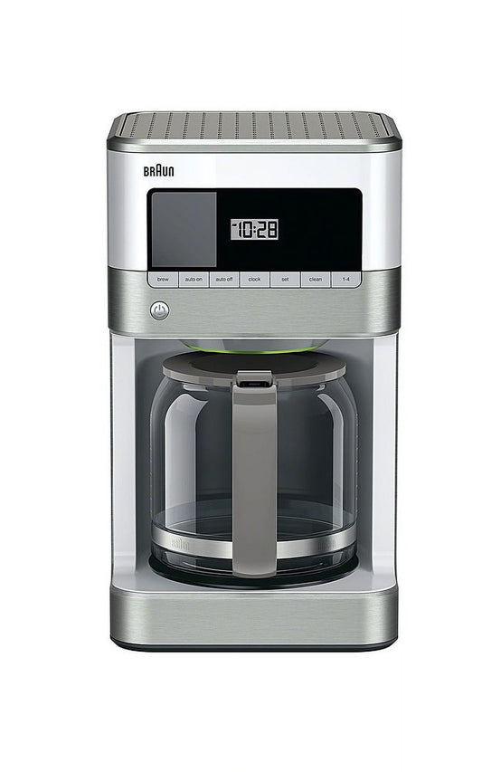 12-Cup Coffee Maker - Stainless Steel/White