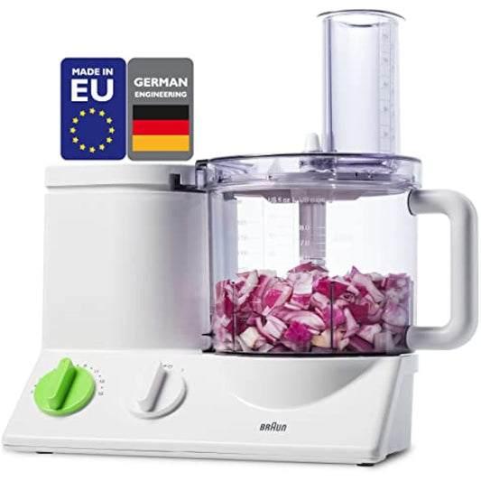 12 Cup Food Processor | Ultra Quiet and Powerful Motor | Includes 9 Attachments, Blades, Chopper, Citrus Juicer | Made in Europe With German Engineering
