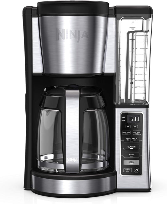 12-Cup Programmable Coffee Brewer, 2 Brew Styles, Adjustable Warm Plate, 60oz Water Reservoir, Delay Brew - Black/Stainless Steel