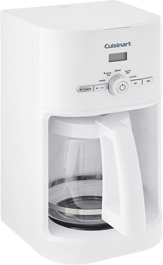 12-Cup Programmable Coffee Maker with Auto Shut-Off, Classic Design, White - Large Capacity Brewer