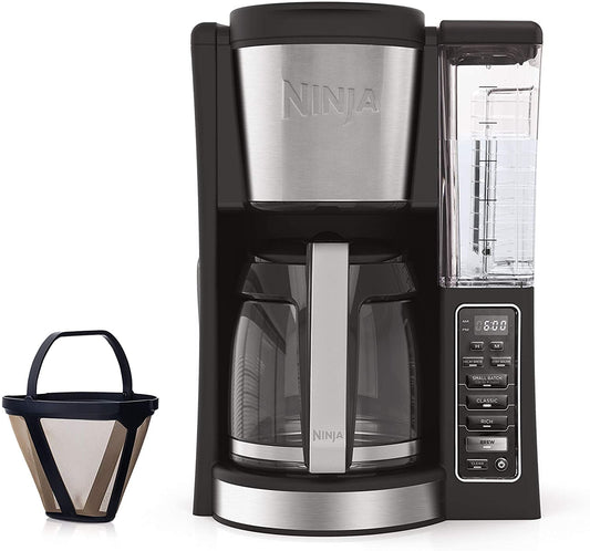 12-Cup Programmable Coffee Maker with Classic and Rich Brews, 60 oz. Water Reservoir, and Thermal Flavor Extraction (CE201), Black/Stainless Steel