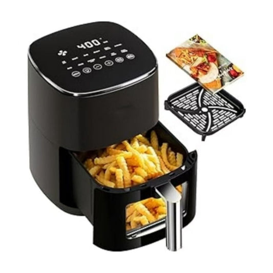 12 Preset with Viewing Window, 6Qt Large Capacity, 400? Max Crisp, Airfryer, Bake, Roast, Dehydrate, Reheat, 1700W Quick Even Easy Meals, Nonstick Dishwasher Safe Basket