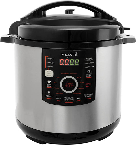 12 Quart Digital Pressure Cooker with 15 Preset Options and Glass Lid
