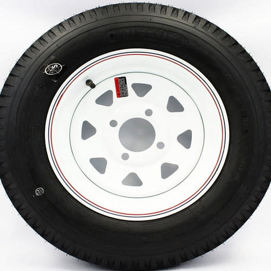 12' x 4" 4-4 Bolt Circle White Spoke Trailer Wheel