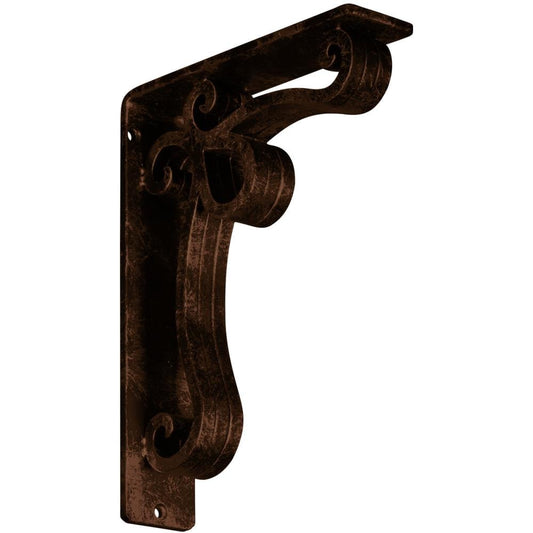 Ekena Millwork Orleans 7.5-in x 2-in x 10-in Antique Copper Wrought Iron Countertop Support Bracket BKTM02X07X10TOLACO