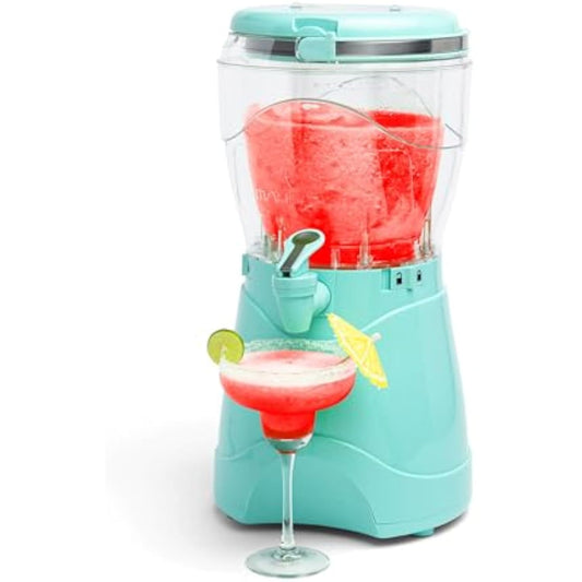 128-Ounce Slushy Maker & Margarita Machine - Aqua Stainless Steel Flow Spout, Double Insulation & Easy to Clean - Perfect for Home Use and Backyard Parties