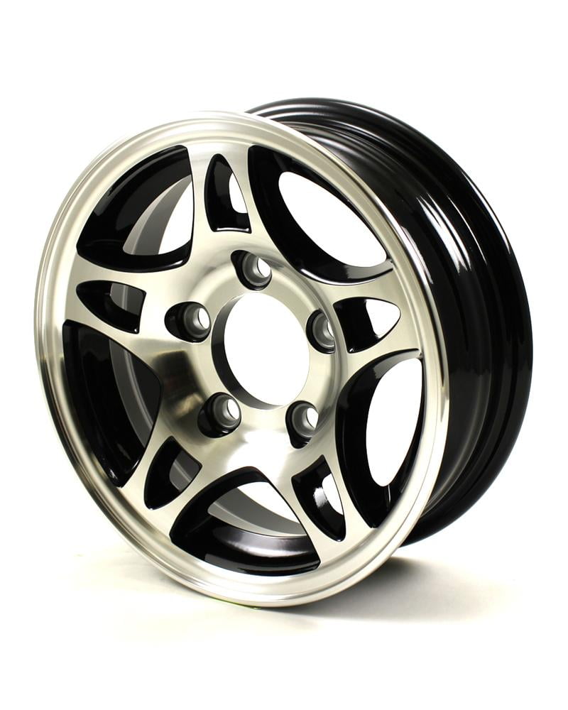 12X4 5-Lug on 4.5" Aluminum S5 Trailer Wheel - Black - S524545B