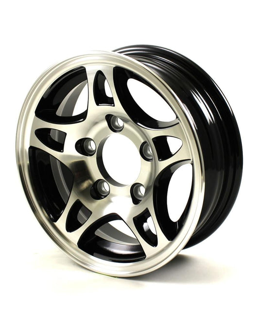 12X4 5-Lug on 4.5" Aluminum S5 Trailer Wheel - Black - S524545B