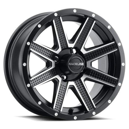 12x7 Raceline G92M Hostage UTV Black/Machined Wheel 4x4 (5mm)
