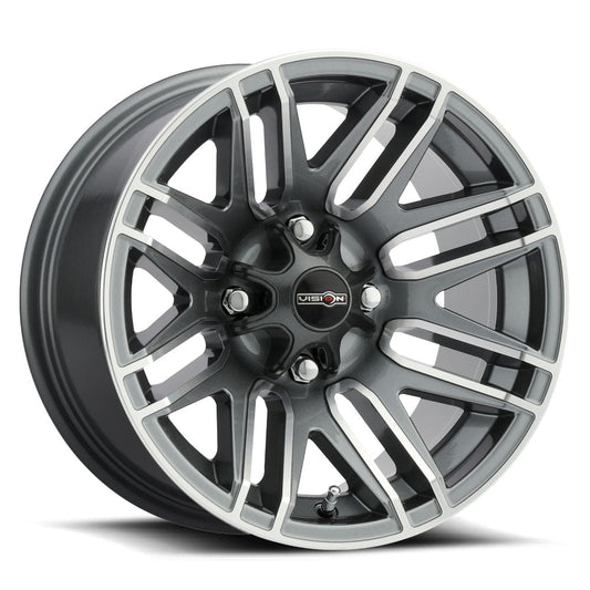 12x7 Vision 112 Assault Gunmetal Machined UTV Wheel 4x110 (2.5mm)
