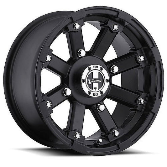 12x8 Vision 393 Lockout Matte Black UTV Wheel 4x110 (-61mm)