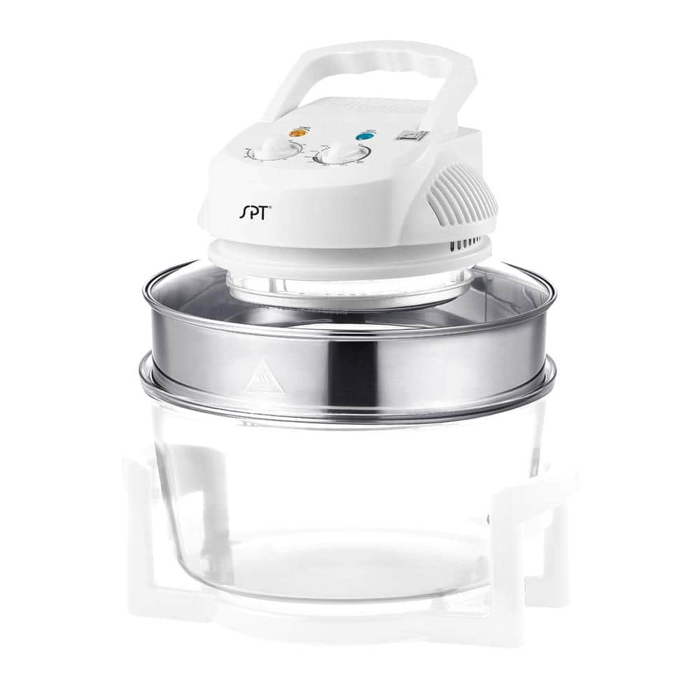 1300 W White Countertop Convection Oven with Built-in Timer and Extender Ring