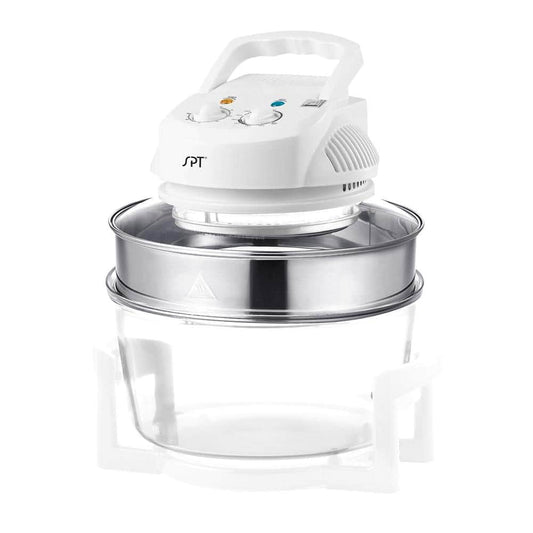 1300 W White Countertop Convection Oven with Built-in Timer and Extender Ring
