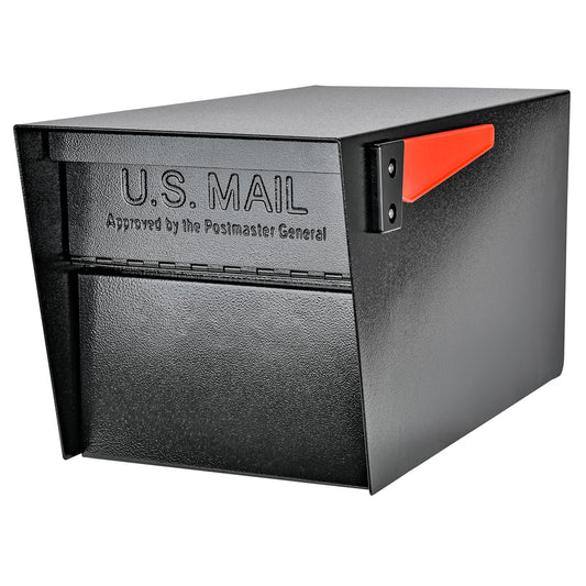 Mail Boss Post Mount Black Metal Extra Large Lockable Rear-locking Mailbox 7526V