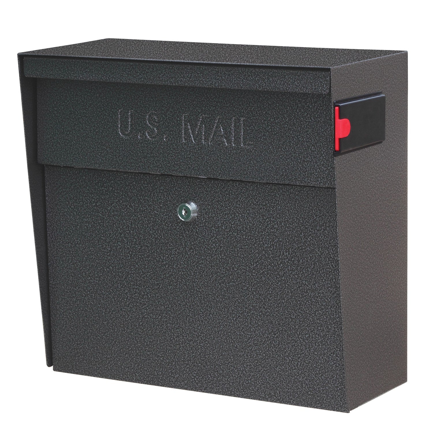 Mail Boss Wall Mount Black Metal Large Lockable Mailbox 7160