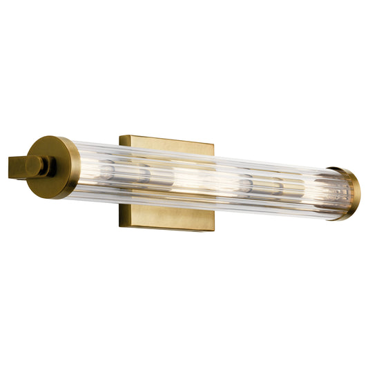 Kichler Azores 24.75-in 4 -Light Brass Industrial Vanity light bar 1958921