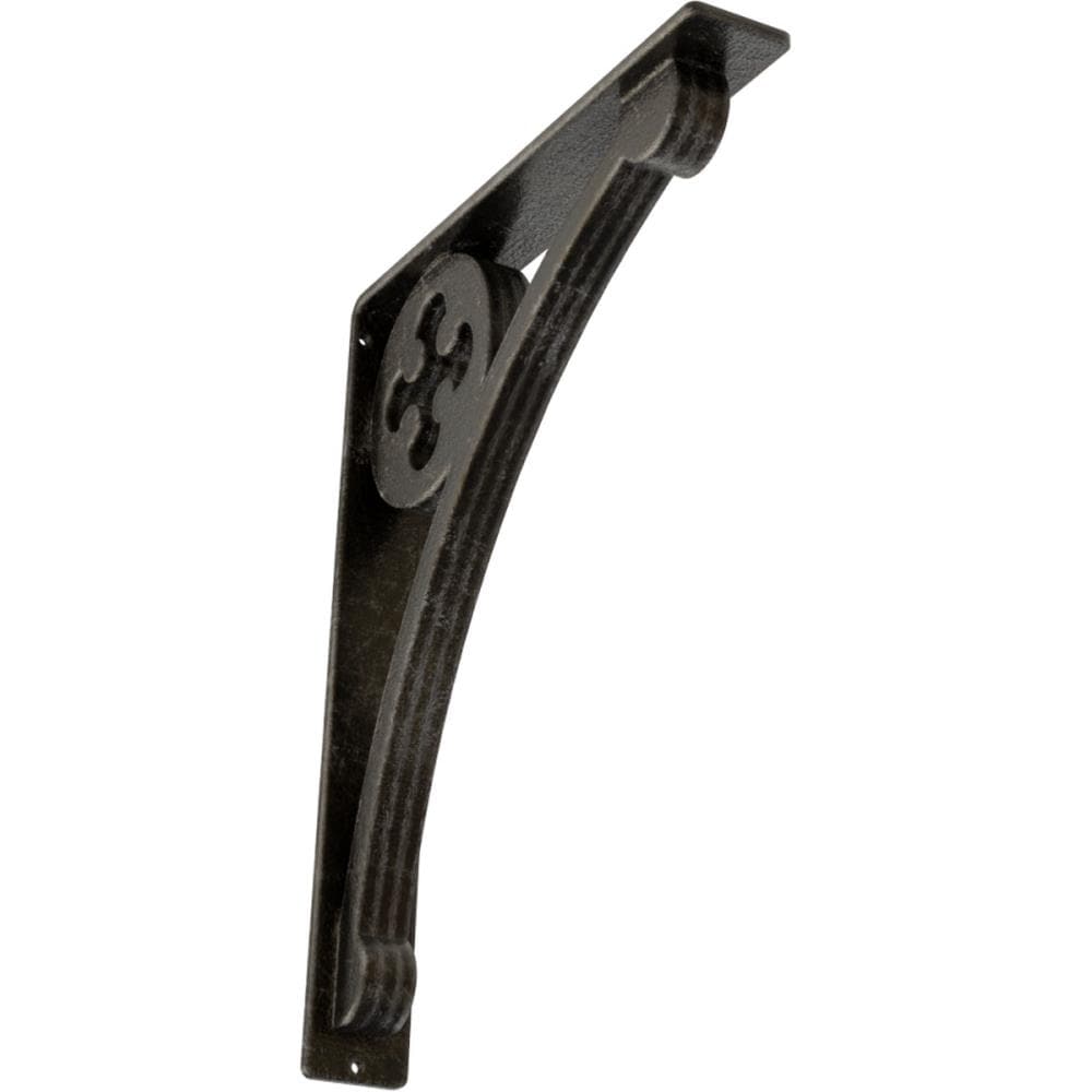 Ekena Millwork Crawley 12-in x 2-in x 15-in Gray Wrought Iron Mounting Bracket BKTM02X12X15TCRAWS