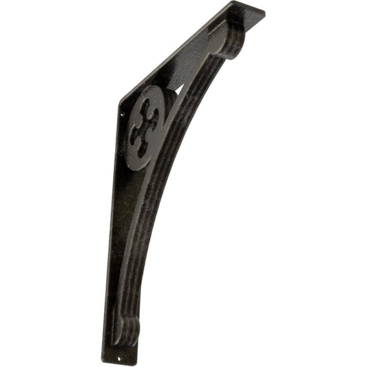Ekena Millwork Crawley 12-in x 2-in x 15-in Gray Wrought Iron Mounting Bracket BKTM02X12X15TCRAWS