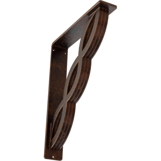 Ekena Millwork Loera 10-in x 2-in x 12-in Antique Copper Wrought Iron Mounting Bracket BKTM02X10X12TLOACO