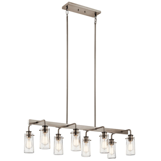 Kichler Braelyn 8 -Light Pewter Farmhouse For Use in Bedrooms, Dining Rooms, Foyers, Kitchens, Living Rooms Chandelier 1966843