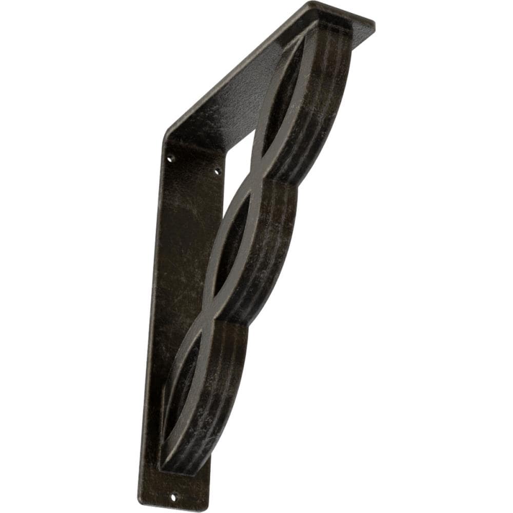 Ekena Millwork Loera 7.5-in x 2-in x 10-in Gray Wrought Iron Mounting Bracket BKTM02X07X10TLOAWS
