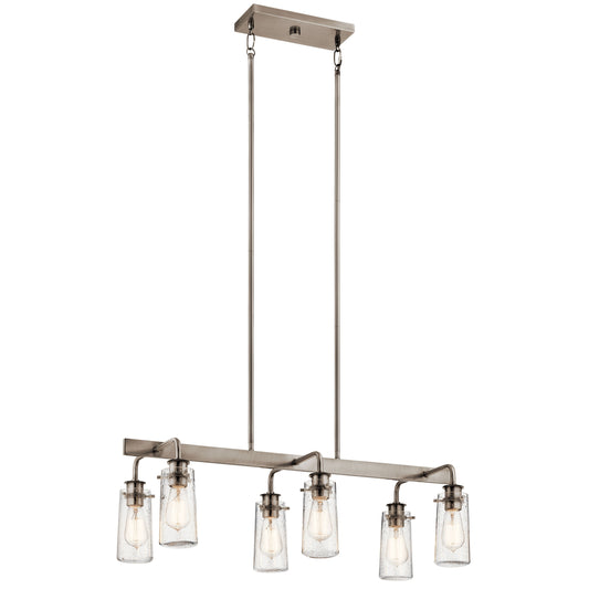 Kichler Braelyn 6 -Light Pewter Farmhouse For Use in Bedrooms, Dining Rooms, Foyers, Kitchens, Living Rooms Chandelier 1966844