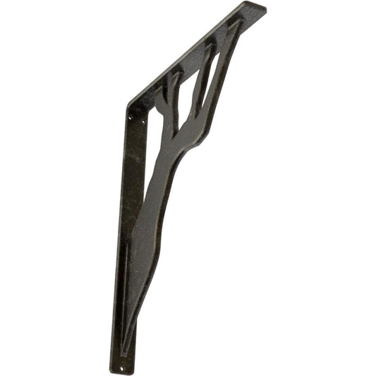 Ekena Millwork Damon 12-in x 1.5-in x 15-in Gray Wrought Iron Countertop Support Bracket BKTM01X12X15SDAAWS