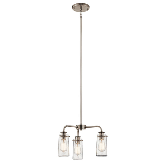 Kichler Braelyn 3 -Light Pewter Farmhouse For Use in Bedrooms, Dining Rooms, Foyers, Kitchens, Living Rooms Chandelier 1966845