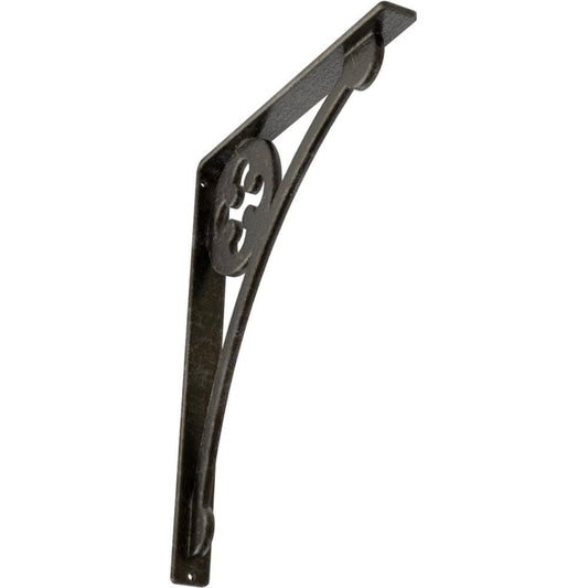 Ekena Millwork Crawley 12-in x 1.5-in x 15-in Gray Wrought Iron Countertop Support Bracket BKTM01X12X15SCRAWS