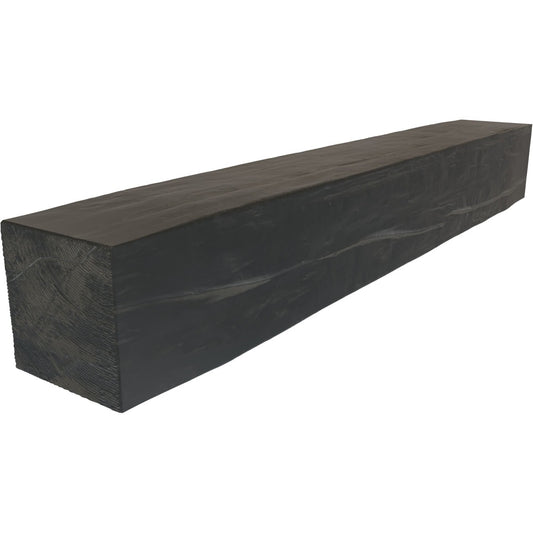 Ekena Millwork 60-in W x 4-in H x 8-in D Aged Ash Hollow Urethane Rustic Fireplace Mantel MANURW04X08X60ES