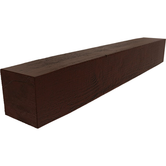 Ekena Millwork 72-in W x 4-in H x 6-in D Natural Pecan Hollow Urethane Rustic Fireplace Mantel MANURS04X06X72PE