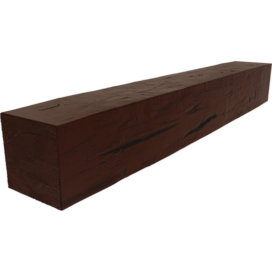 Ekena Millwork 48-in W x 8-in H x 10-in D Natural Pecan Hollow Urethane Rustic Fireplace Mantel MANUHH08X10X48PE