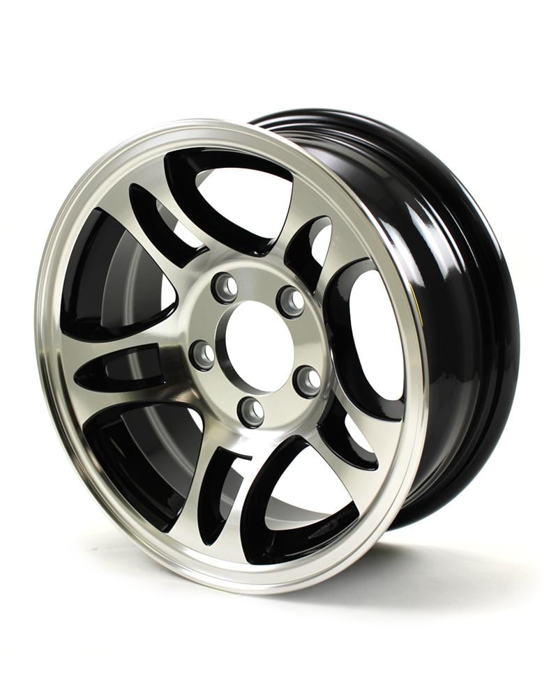 13X5 5-Lug on 4.5" Aluminum S5 Trailer Wheel - Black - S535545B