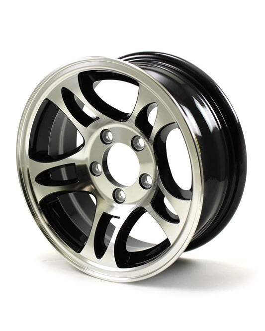 13X5 5-Lug on 4.5" Aluminum S5 Trailer Wheel - Black - S535545B