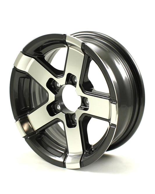 13X5 5-Lug on 4.5" Aluminum Series 07 Trailer Wheel - Gray Accent - 735545
