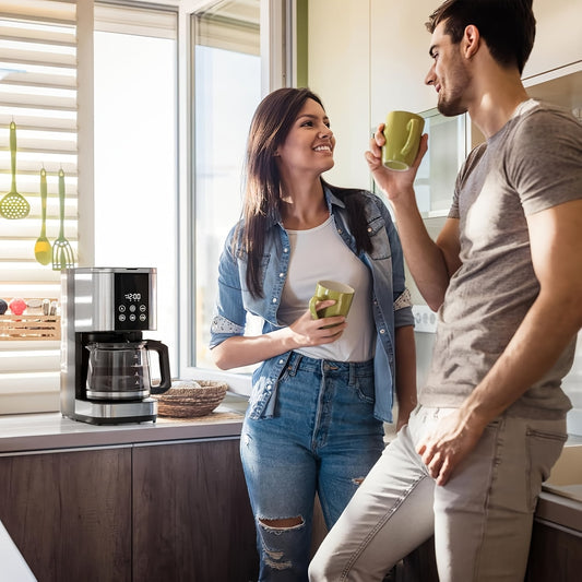 14-Cup Programmable Coffee Maker, Regular and Power Brewing Drip Coffee Maker for Home and Office, Glass Carafe, Auto Shut-Off,, Valentine's Day Gift