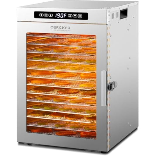 14 Trays Food-Dehydrator Machine, 1200W Fruit Dehydrator, 11.98ft² Meat Dryer