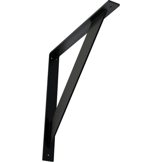 Ekena Millwork Traditional 20-in x 2-in x 20-in Black Steel Mounting Bracket BKTM02X20X20TRPBL