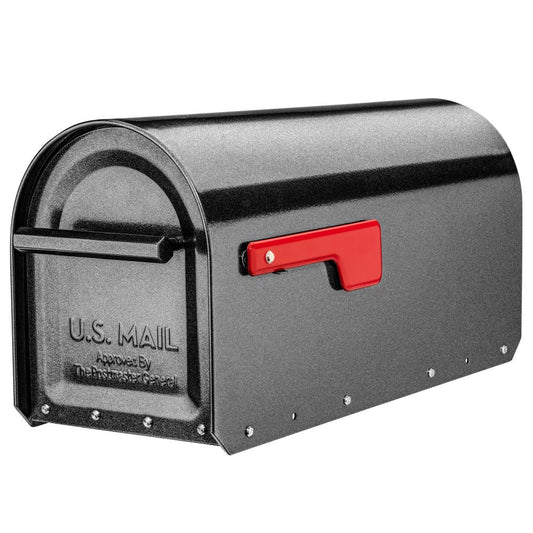 Architectural Mailboxes Post Mount Gray Metal Large Mailbox 5560P-R-10