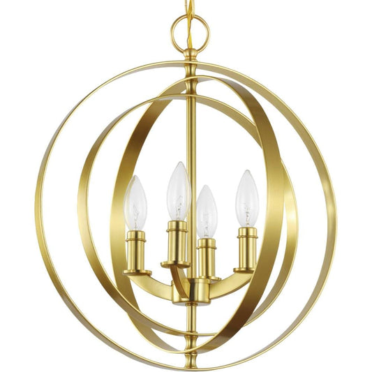 Progress Lighting Equinox 4 -Light Antique Bronze Transitional Geometric Medium Hanging Pendant light 2467441