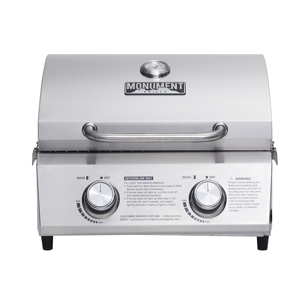 Monument Stainless Steel 2-Burner Liquid Propane Gas Grill 13742